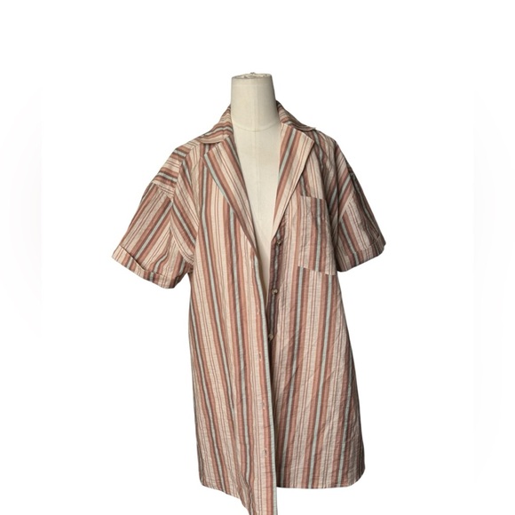 FREE PEOPLE | Oversized Short Sleeve Button Down Shirt Sz XS - Picture 3 of 7